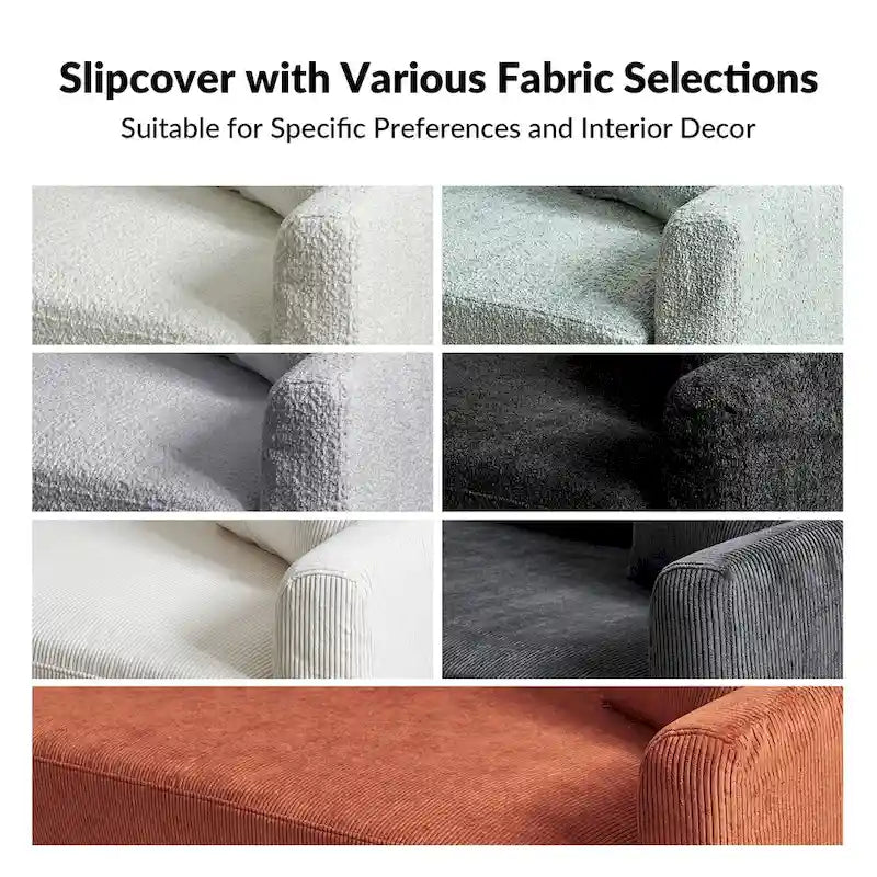 80.5-Inch Modern Slipcovered Sofa with Removable Back Cushions