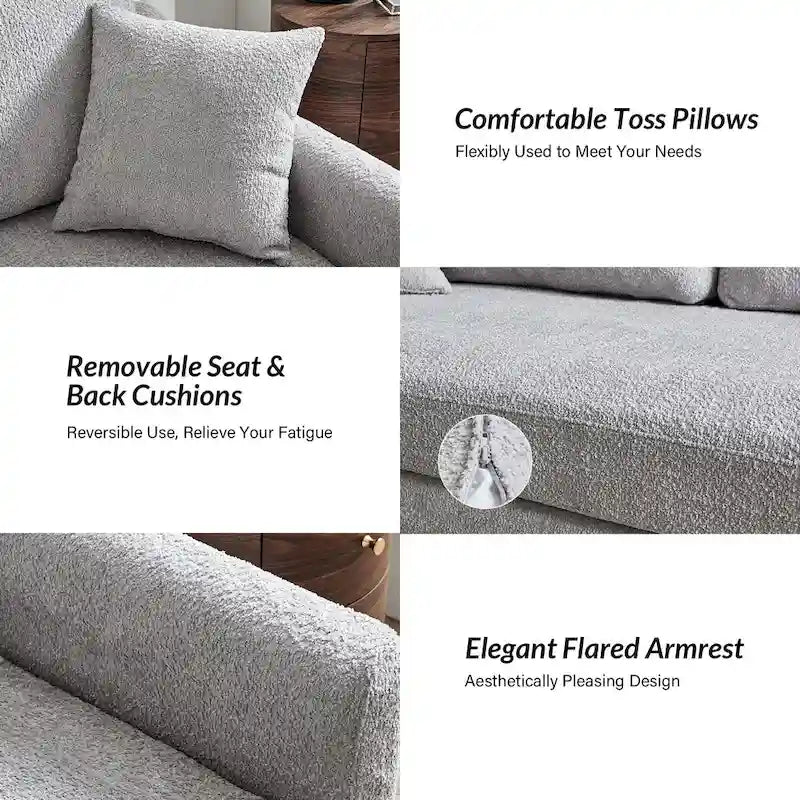 80.5-Inch Modern Slipcovered Sofa with Removable Back Cushions
