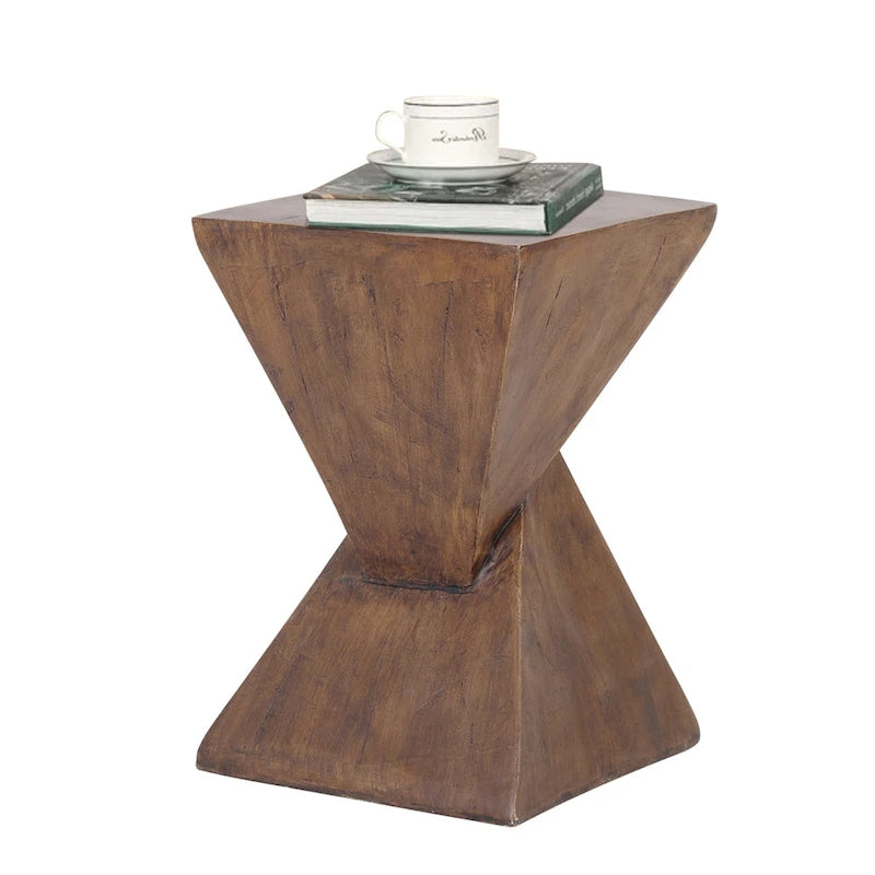 Geometric Lightweight Concrete Accent Side Table