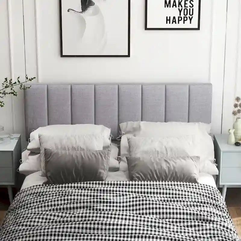 Adjustable Linen Upholstered Headboard for Full and Queen Beds