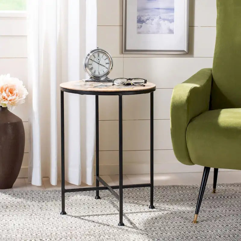 Natural Stone Top Accent Table - 15Wx15Dx20H
