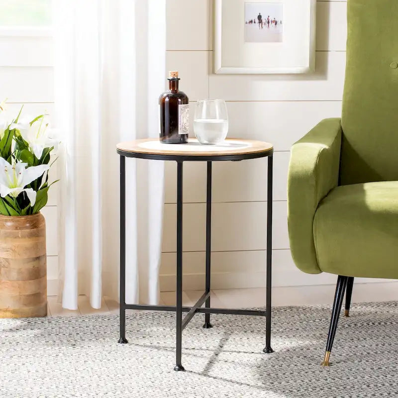 Natural Stone Top Accent Table - 15Wx15Dx20H