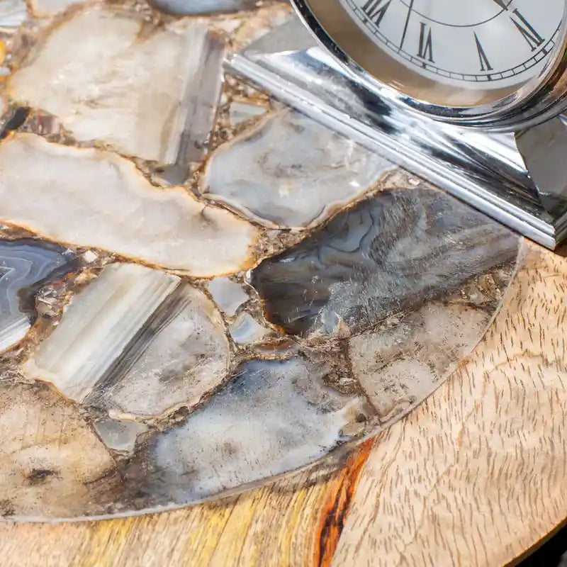 Natural Stone Top Accent Table - 15Wx15Dx20H