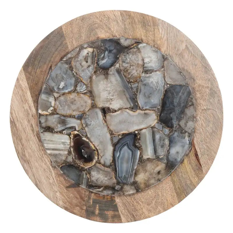 Natural Stone Top Accent Table - 15Wx15Dx20H