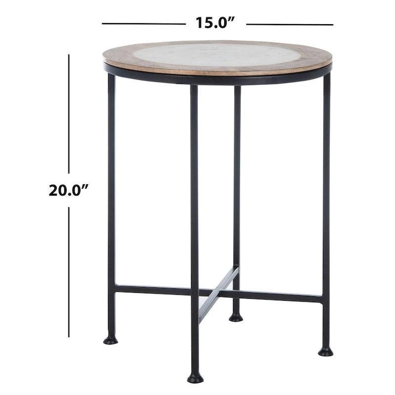 Natural Stone Top Accent Table - 15Wx15Dx20H