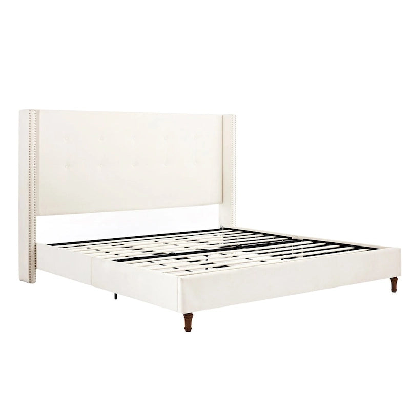 Letto Queen/King imbottito con testiera alta 54" (non richiede rete a doghe)