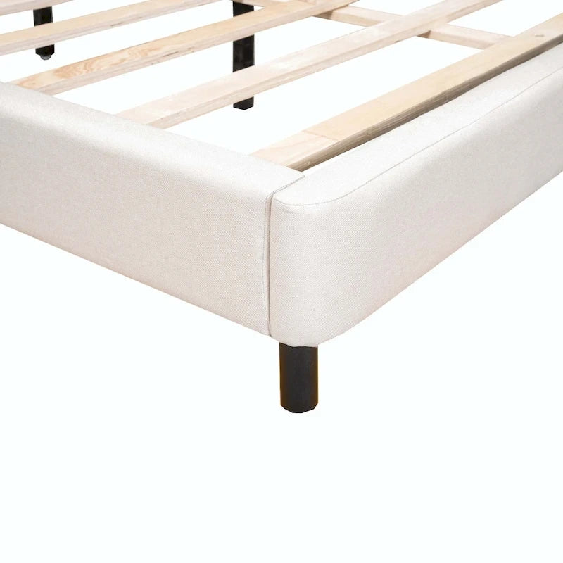 Queen Upholstered Platform Bed with LED Lights