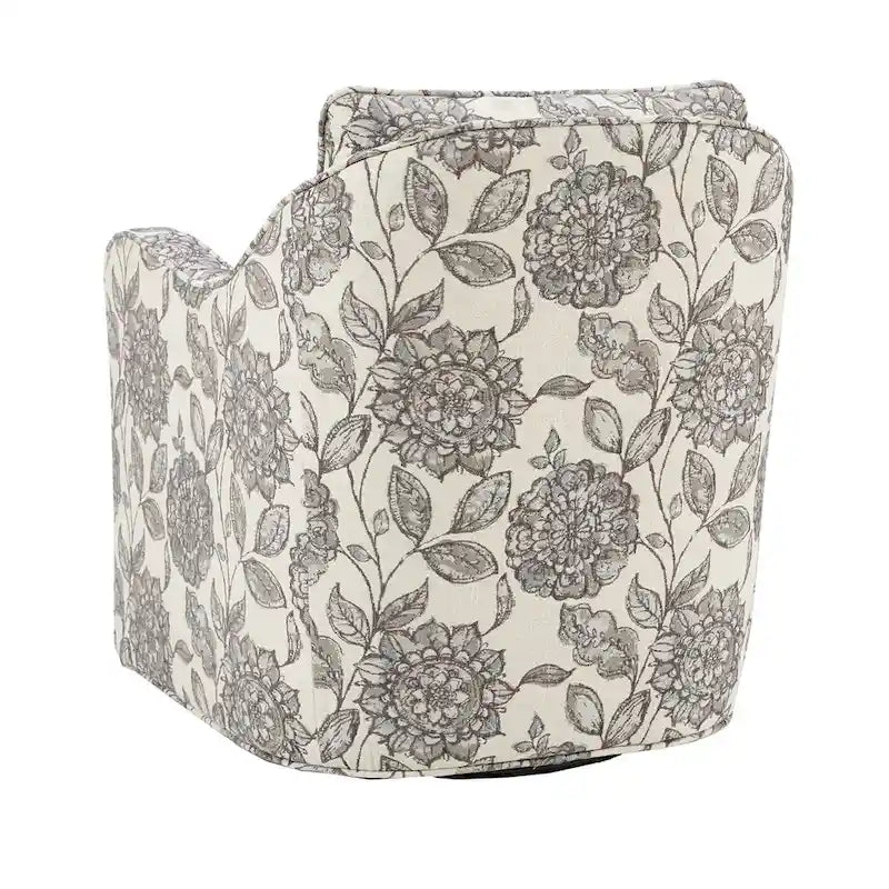 Slub-Weave Wide-Seat 360° Swivel Armchair Set of 2