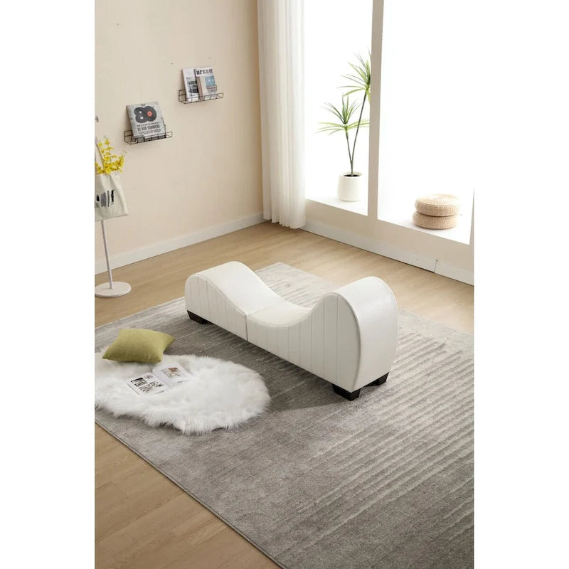 Nowoczesny zaokrąglony szezlong do jogi z ekoskóry