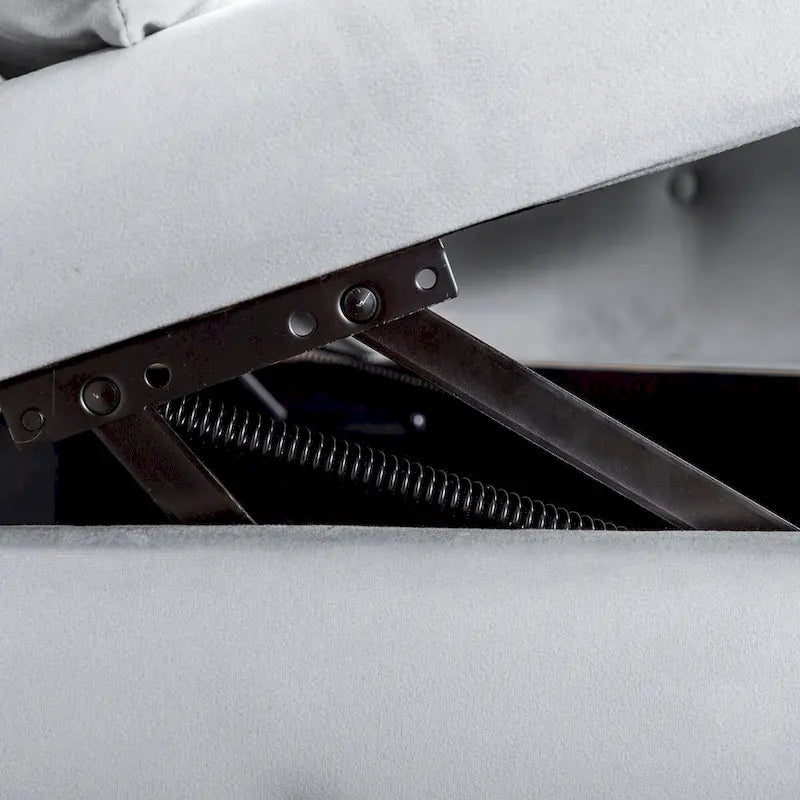 Samt-Chaiselongue mit Stauraum und Kissen