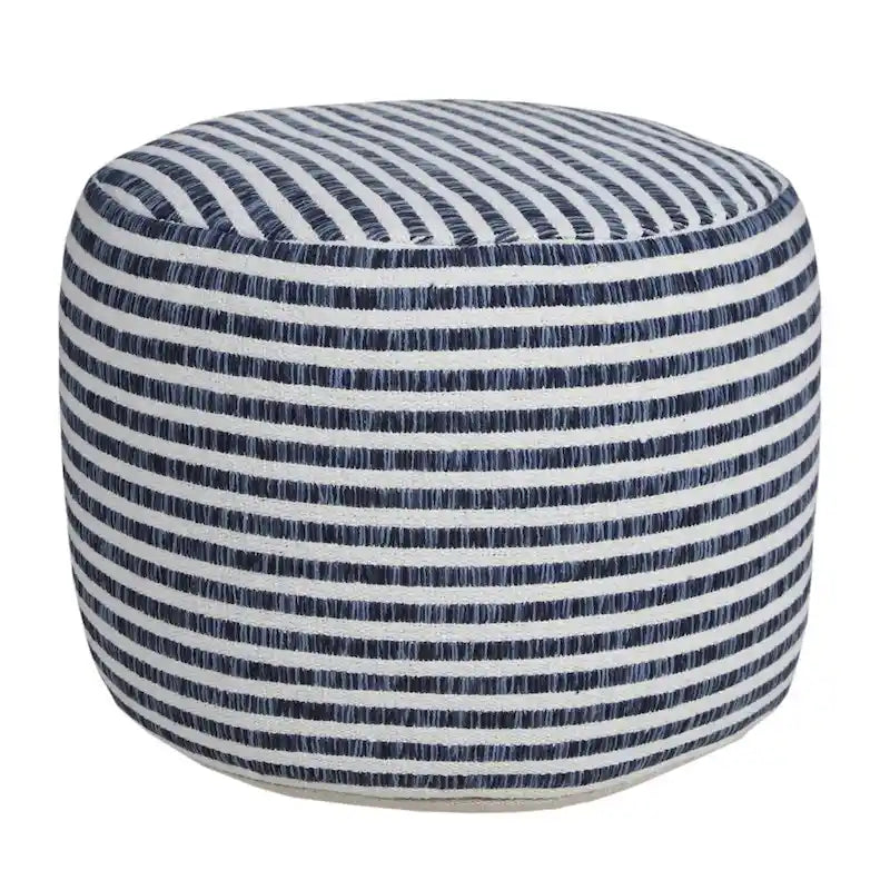 18-Inch Blue 100% Cotton Ottoman