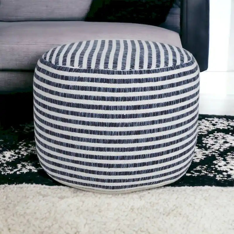 45,7 cm blauer Ottoman aus 100 % Baumwolle