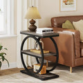 3-Tier Narrow End Table with Storage Shelves