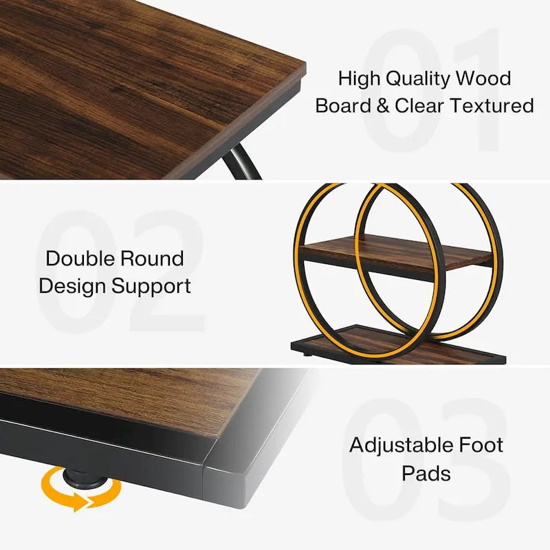 3-Tier Narrow End Table with Storage Shelves