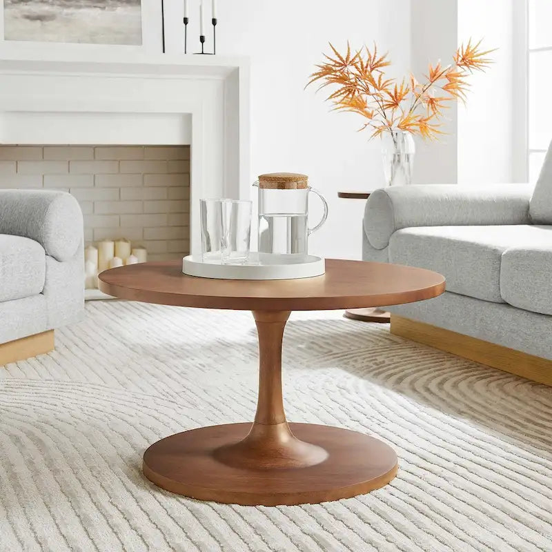 30-Inch Round Solid Wood Coffee Table