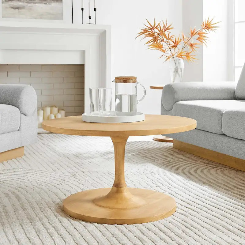 30-Inch Round Solid Wood Coffee Table