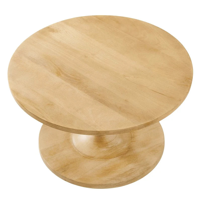30-Inch Round Solid Wood Coffee Table