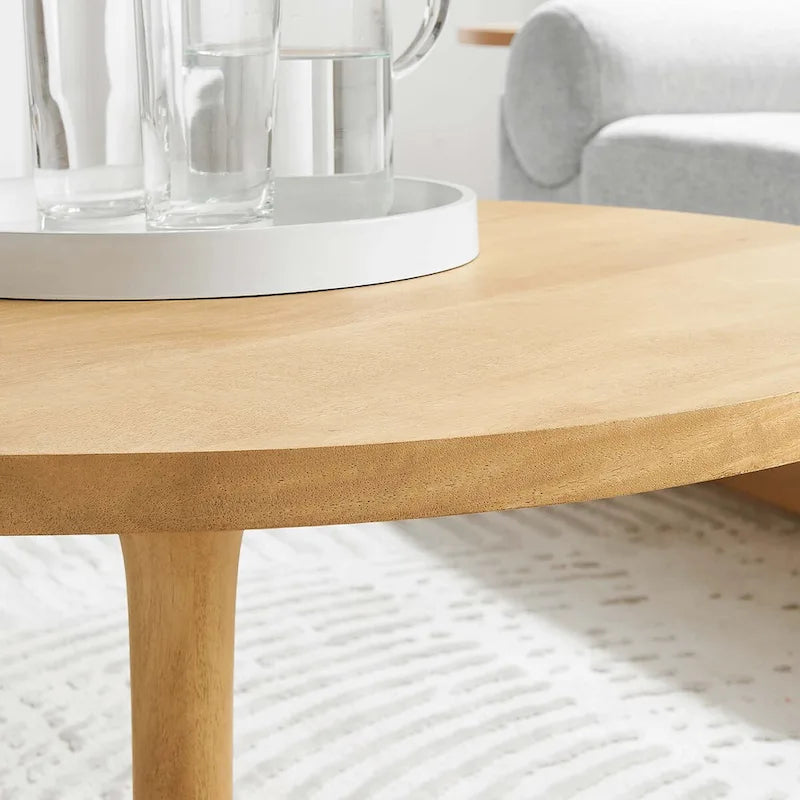 30-Inch Round Solid Wood Coffee Table