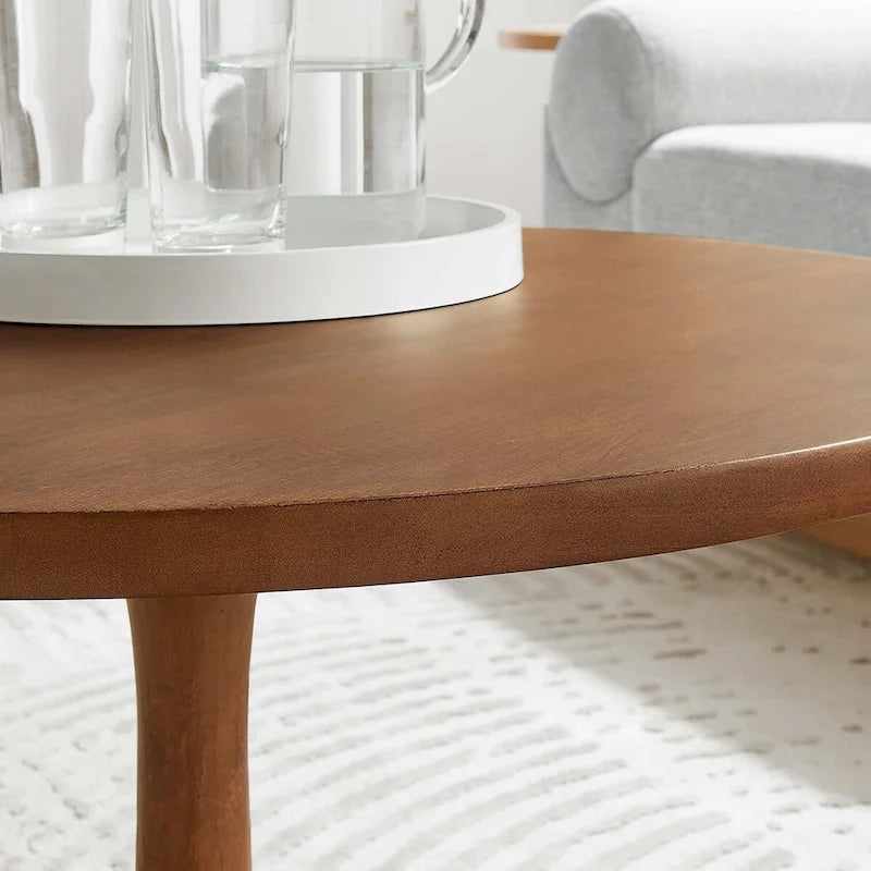 30-Inch Round Solid Wood Coffee Table