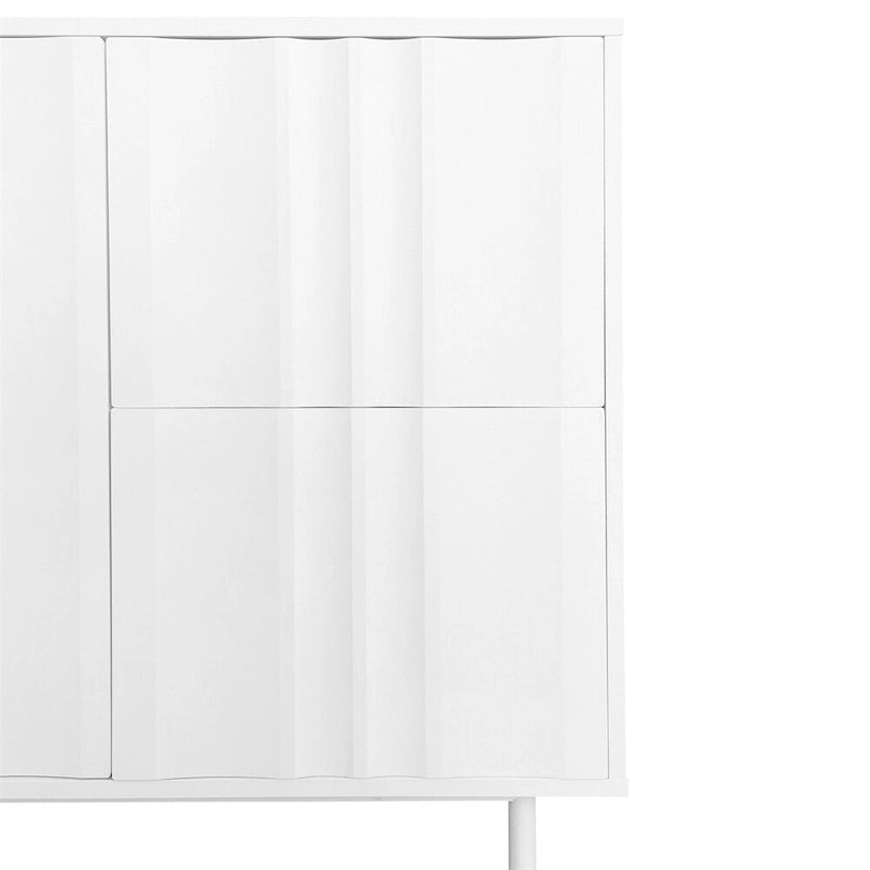 Aufbewahrungsschrank mit Wellenmuster, 2 Türen, 2 Schubladen und verstellbarem Einlegeboden