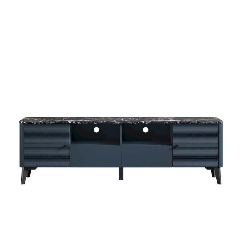 70-Inch TV Stand with Marble-Printed Top