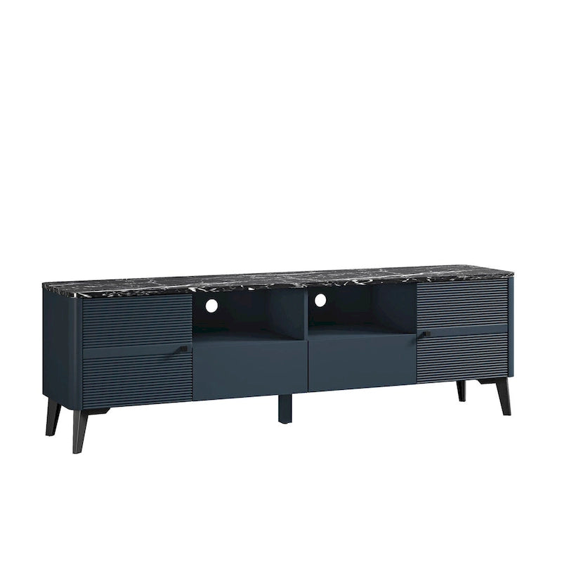 70-Inch TV Stand with Marble-Printed Top