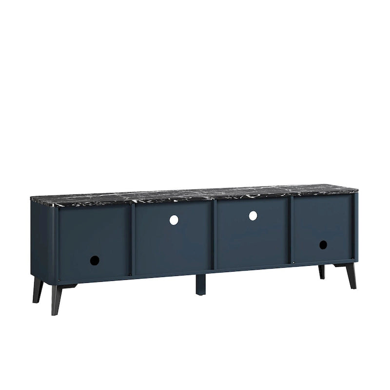 70-Inch TV Stand with Marble-Printed Top