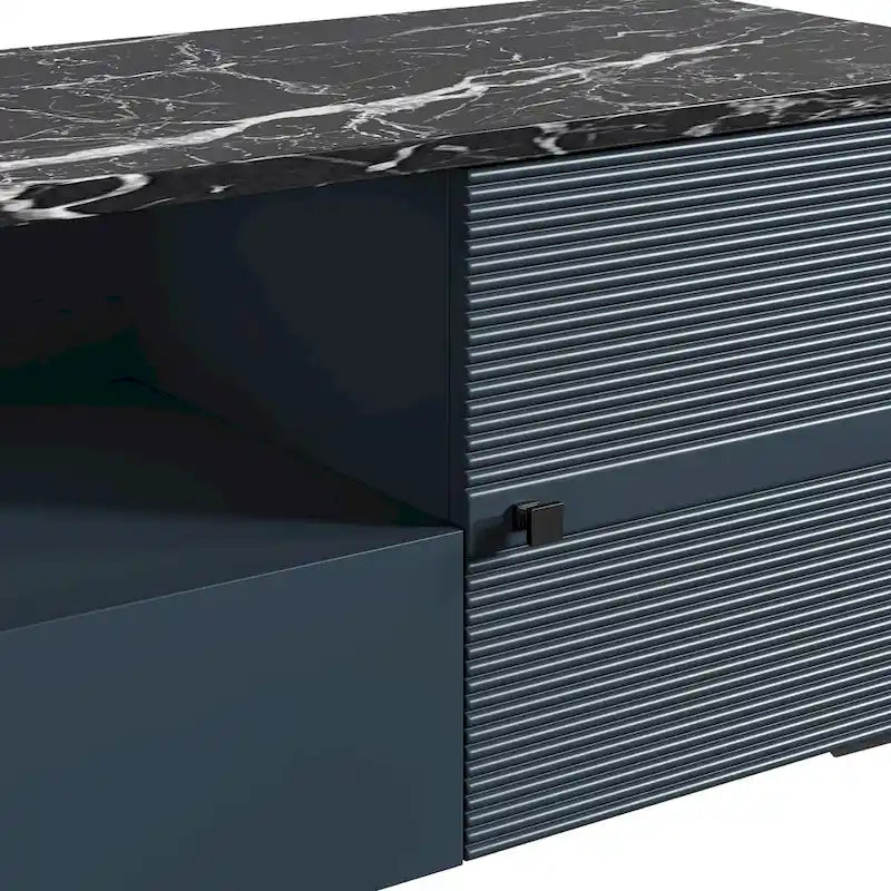 70-Inch TV Stand with Marble-Printed Top