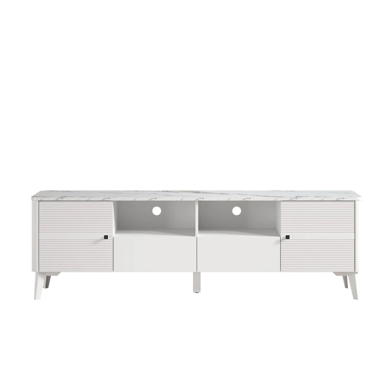 70-Inch TV Stand with Marble-Printed Top