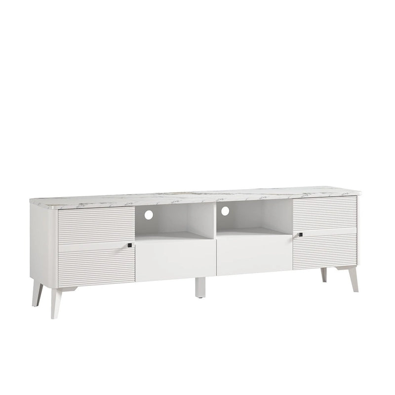 70-Inch TV Stand with Marble-Printed Top