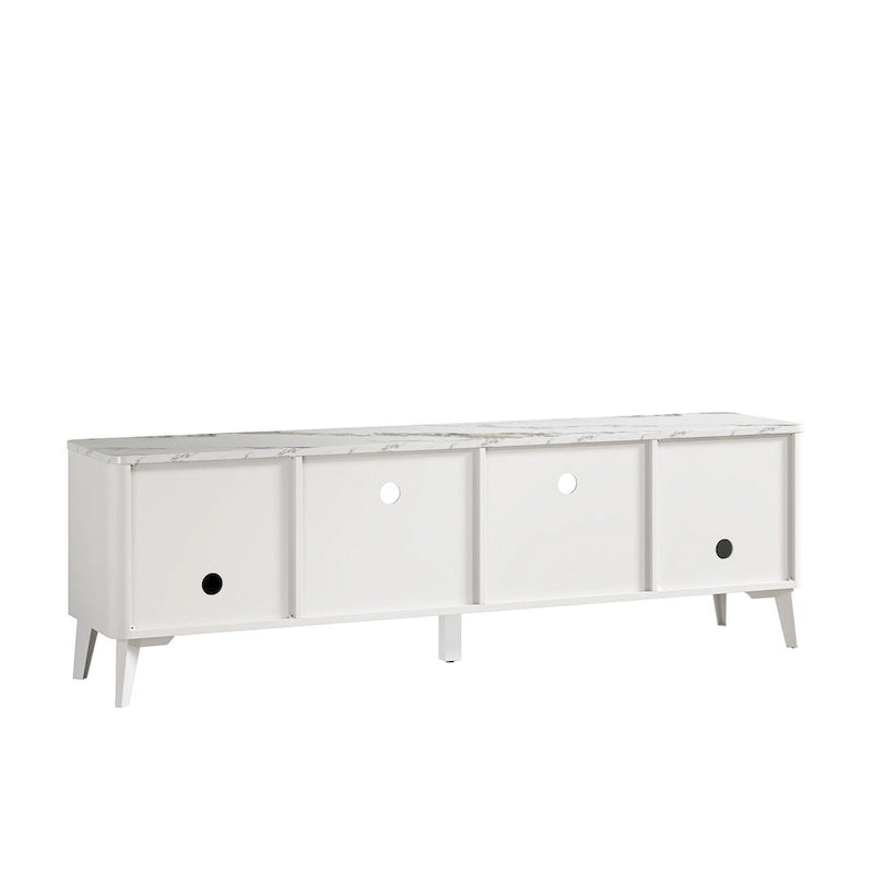 70-Inch TV Stand with Marble-Printed Top