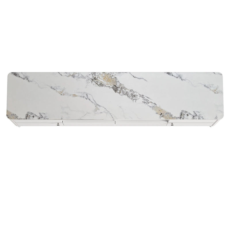 70-Inch TV Stand with Marble-Printed Top