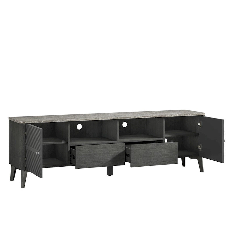 70-Inch TV Stand with Marble-Printed Top