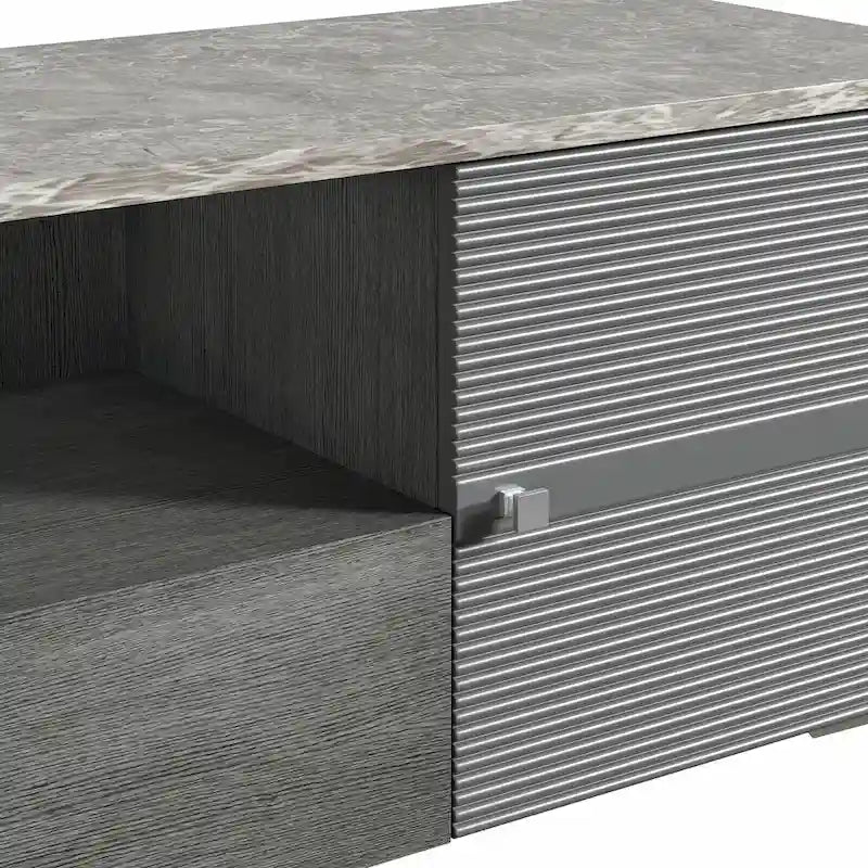 70-Inch TV Stand with Marble-Printed Top
