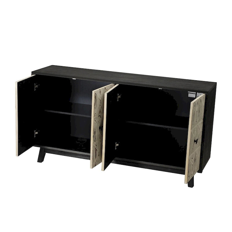 Vintage Sideboard Storage Cabinet with Relief Doors