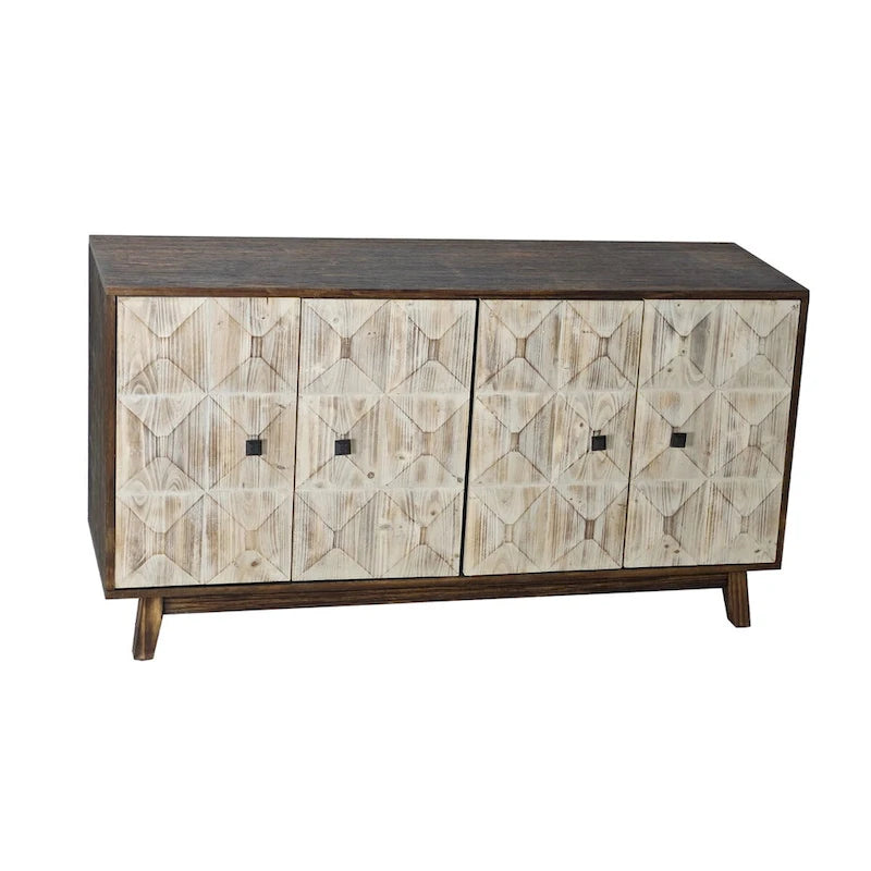 Vintage Sideboard Storage Cabinet with Relief Doors
