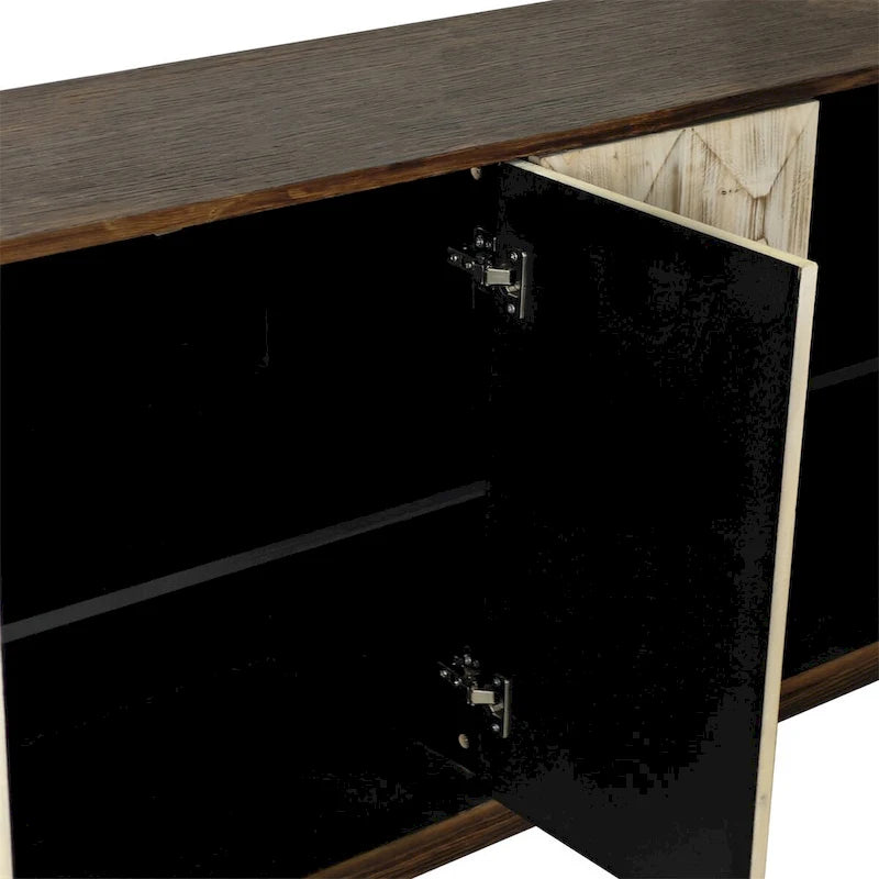 Vintage Sideboard Storage Cabinet with Relief Doors